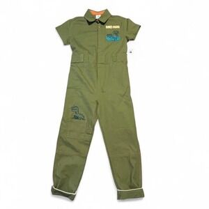 Disney Pixar Cars Dino Park Jumpsuit Kids Size 7/8 NWT Green Coverall One Piece